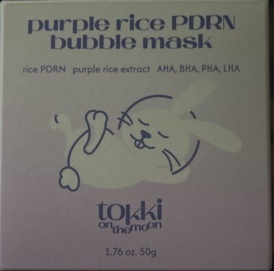 Tokki on the Moon – Masque Bulles au Riz Violet PDRN